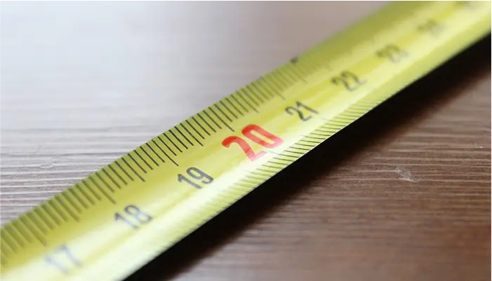 Closeup of a tape measure.