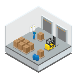 Illustration of a warehouse.